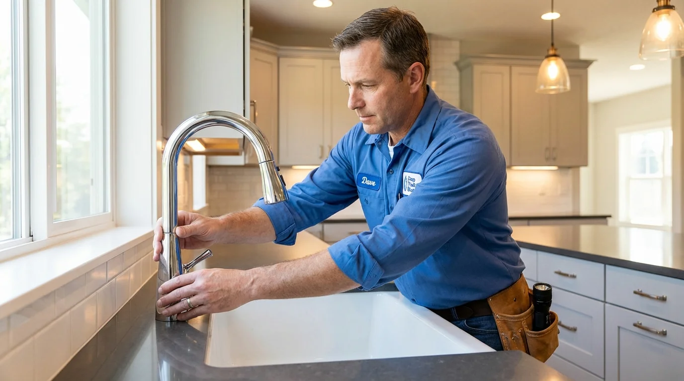 Kitchen faucet installation by Johns Plumbing LLC in Brownsville